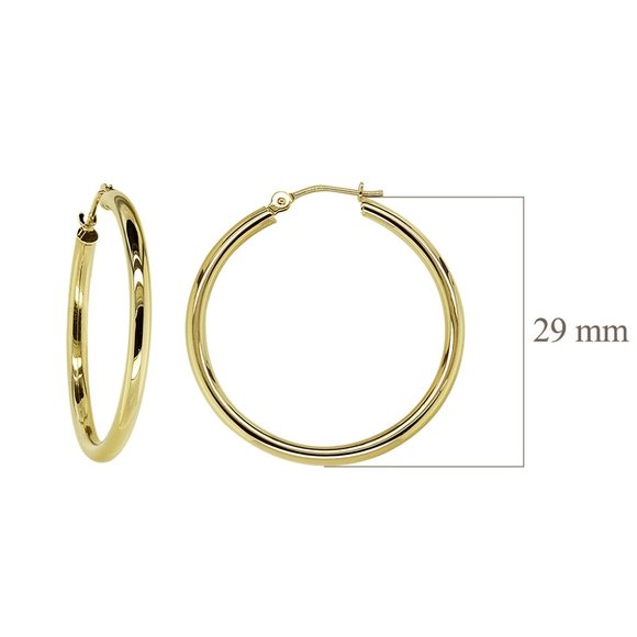 Classy Hoop Earrings 14K Yellow Gold - Picture 4 of 4